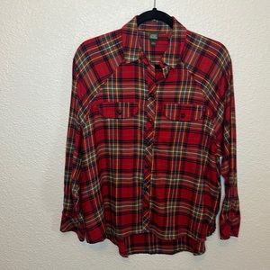 Red Plaid button up top